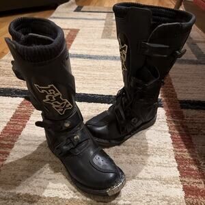 Fox Racing Tracker Motocross Boots Black Size 8.5 to 9 Men's Dirt Bike Off Road